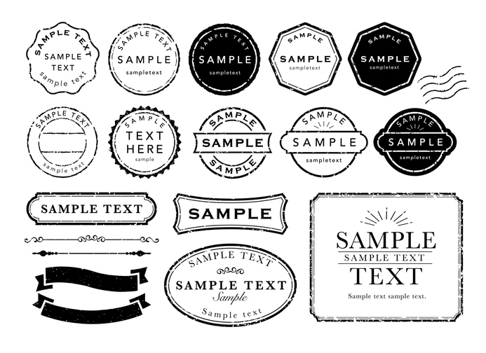 Vintage stamp frame icons