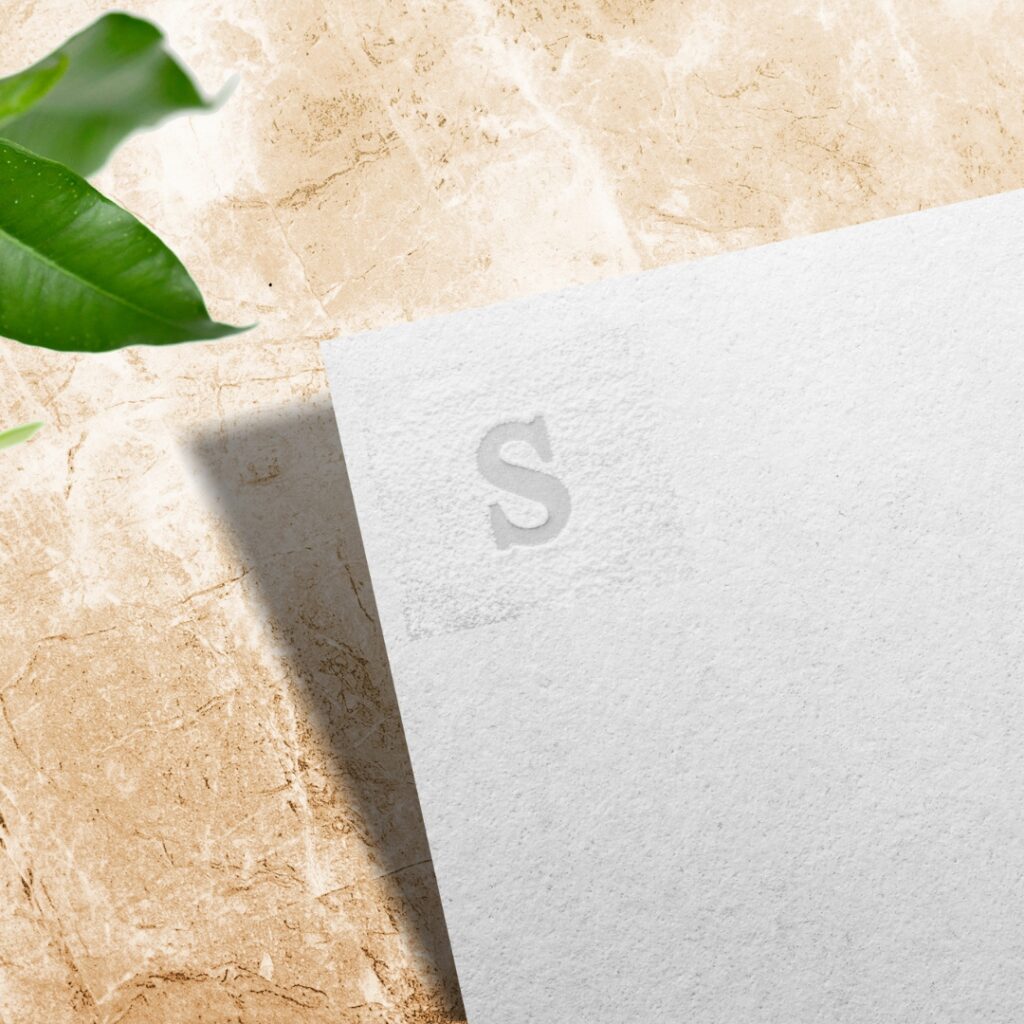 Embossed stationery paper.